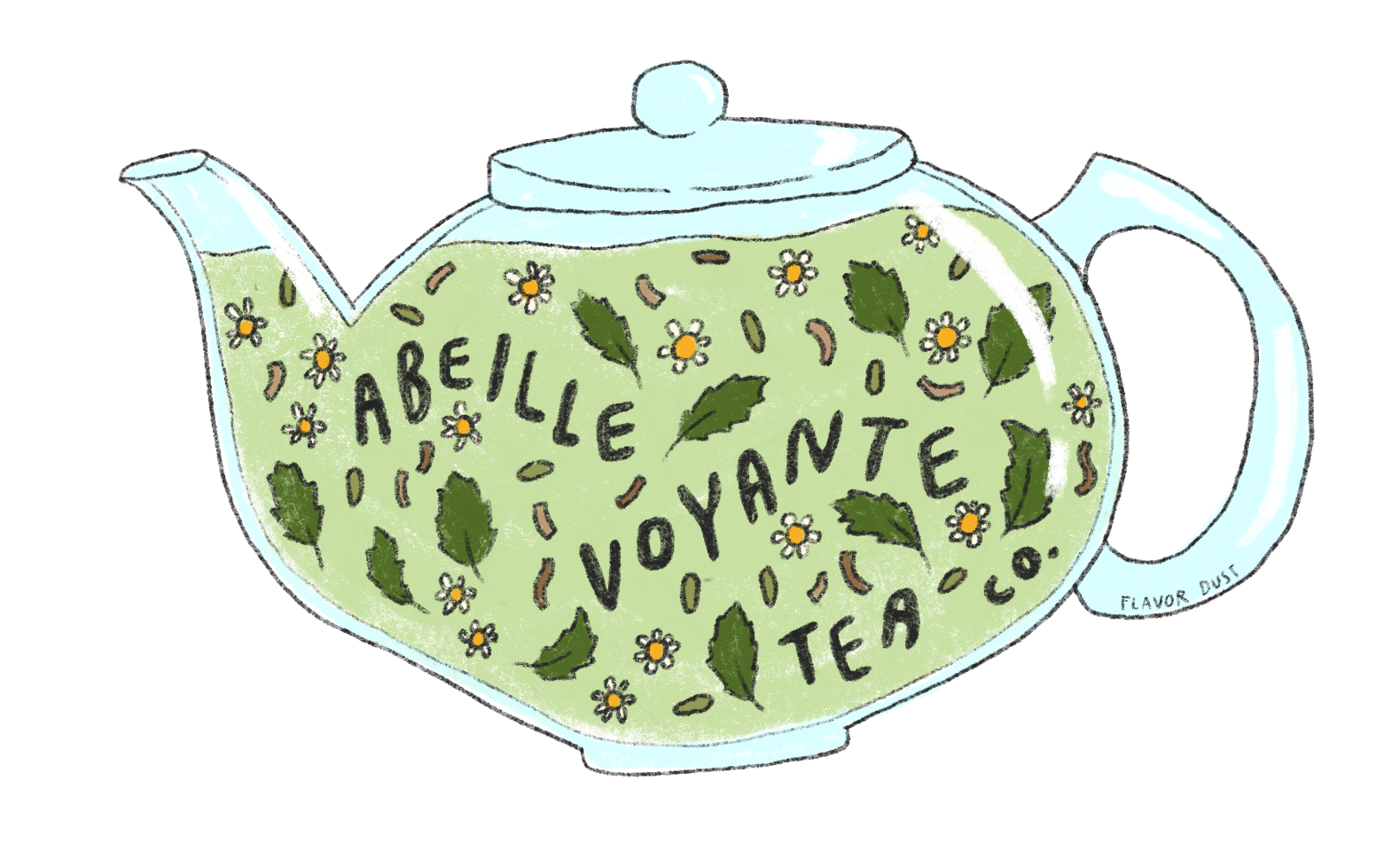 AVTea Co Sticker Tea Pot Steeping