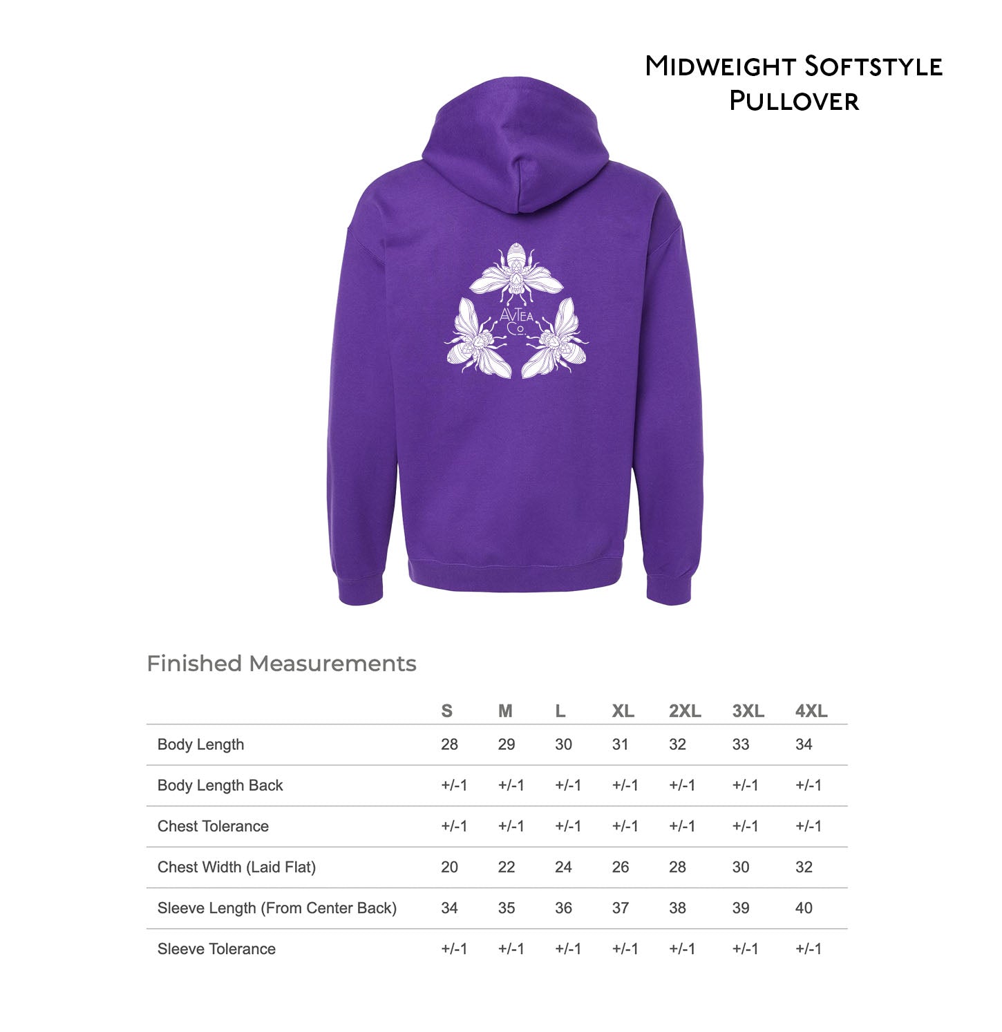AVTeaCo Amethyst Pull Over Hoodie