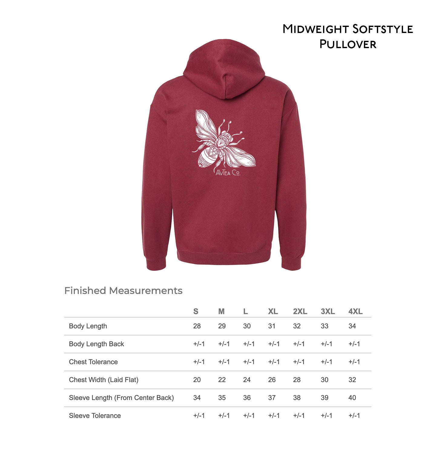 AVTeaCo Ruby Pull Over Hoodie