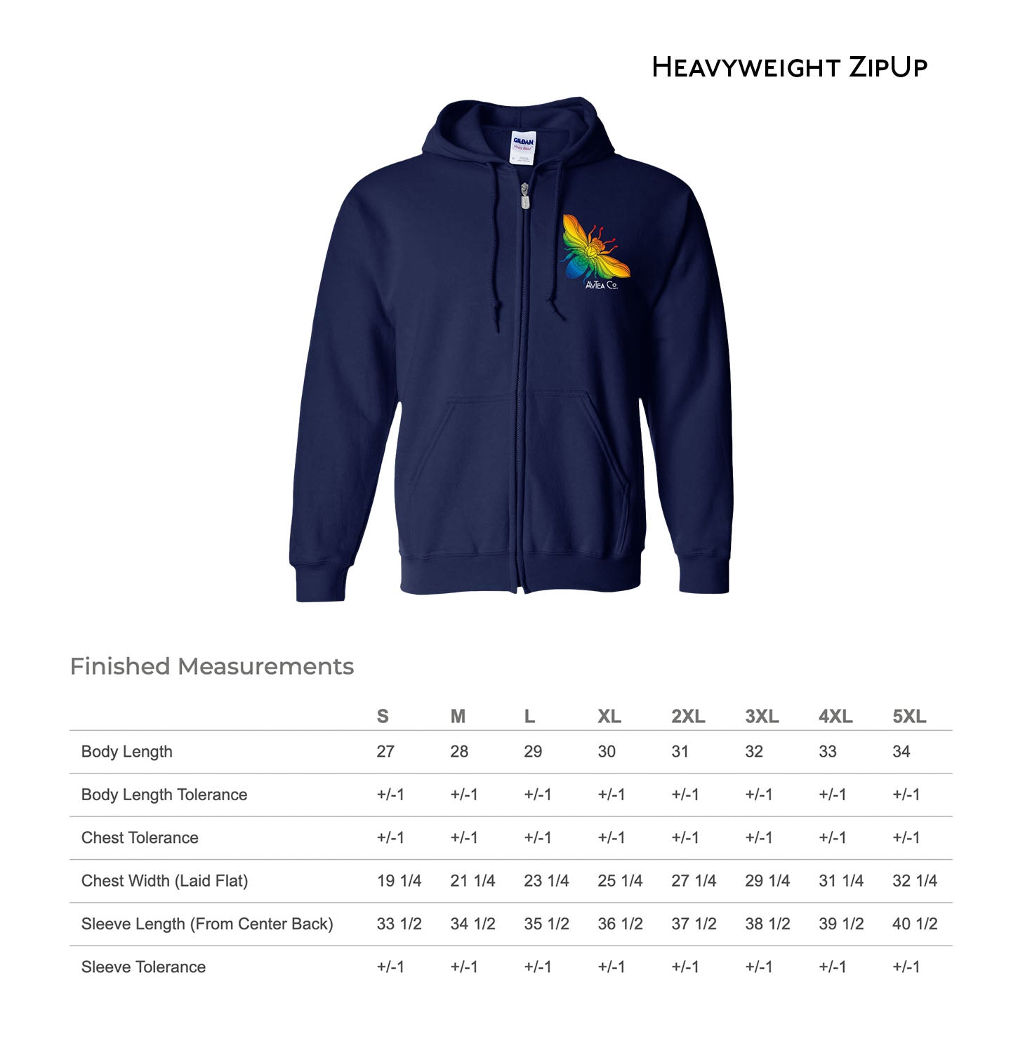 AVTeaCo Navy Zip Up Hoodie