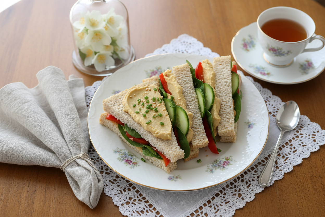 Hummus & Veg Tea Sandwich